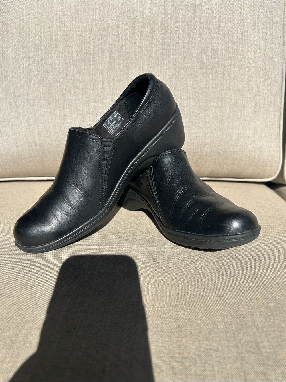 Clark’s Black Slip-On Slip resistant shoes